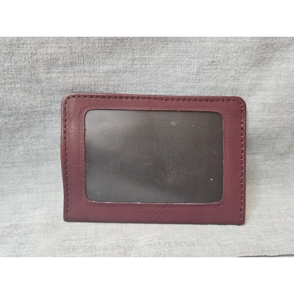Brown Leather ID/Credit Card Holder, 3 Pocket, License Window